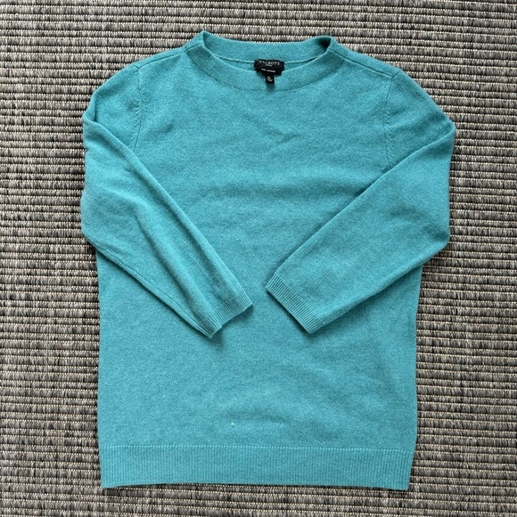 Talbots Teal Cashmere Crew Neck Sweater - Picture 1 of 2